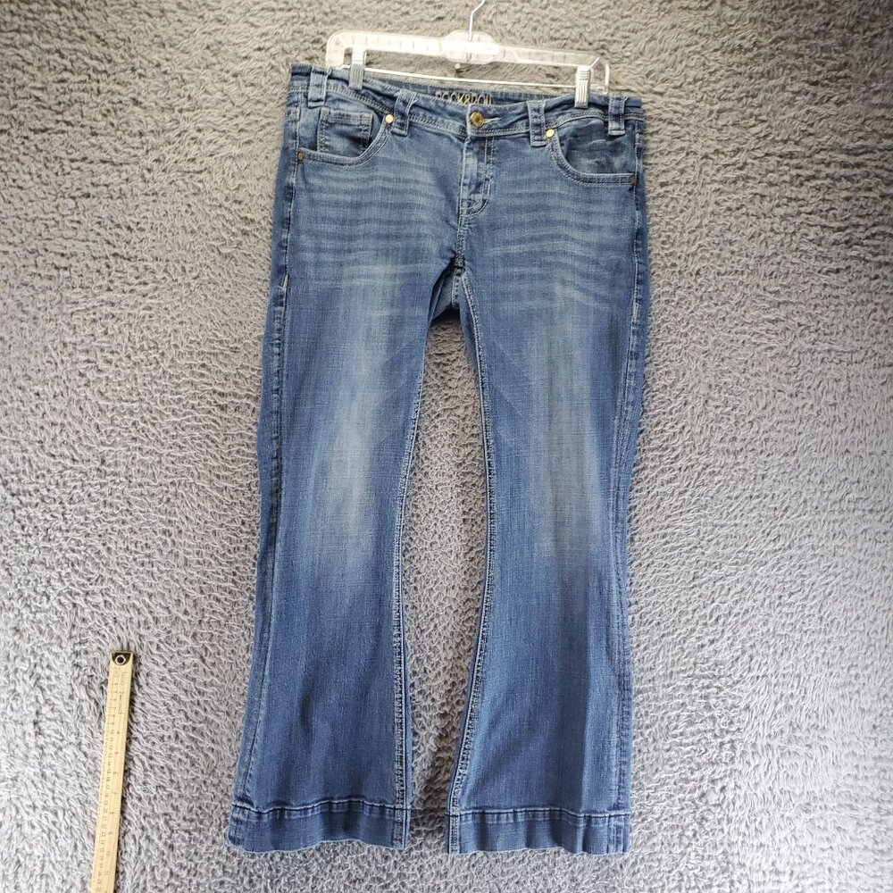 Rock & Roll Jeans Womens 32X32 Blue Trouser Dark Wash Denim Blend Boot Cut